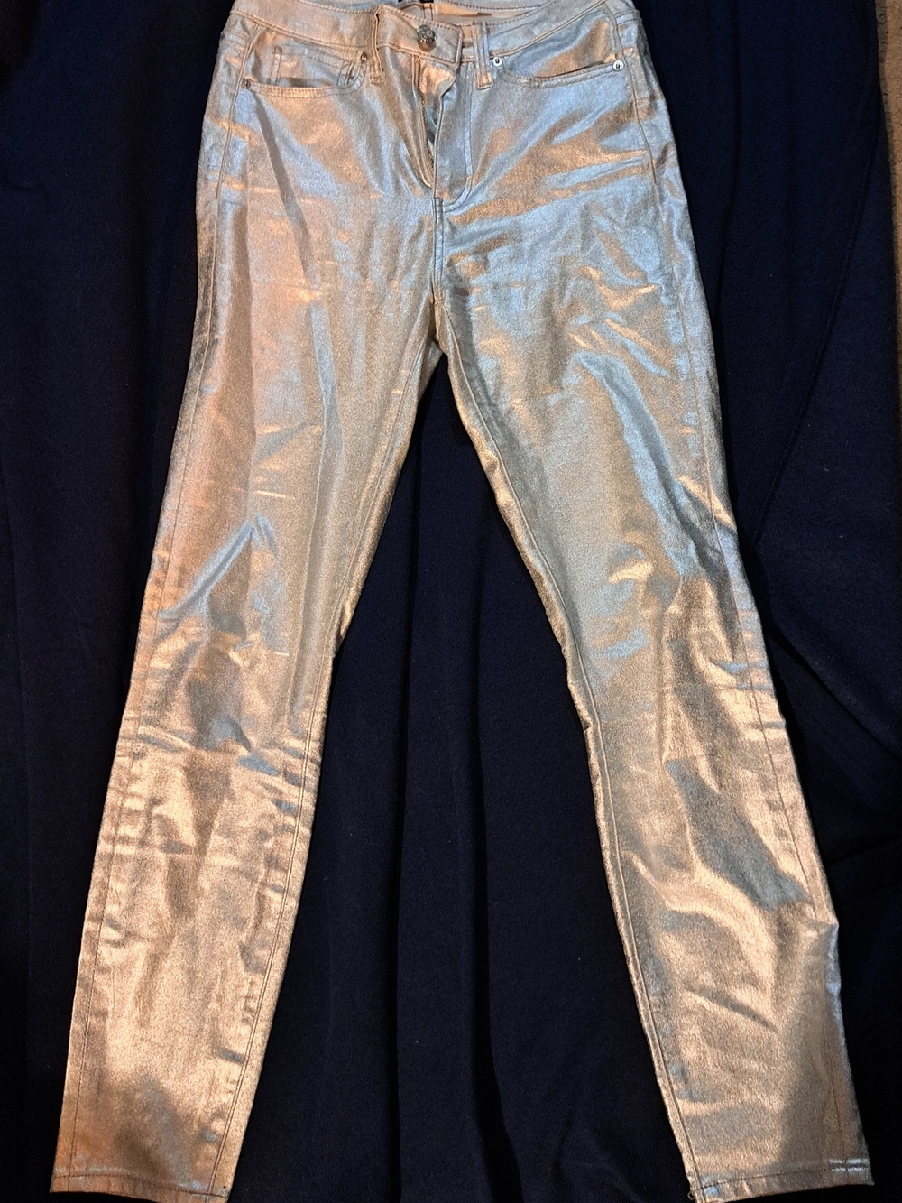 Juicy Couture Metallic Silver Skinny Jeans